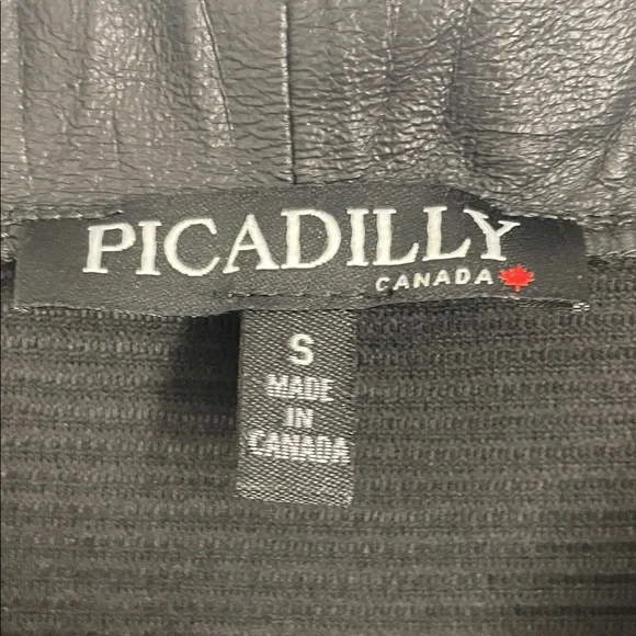 Picadilly Black Sleeveless Cowl Neck Top Faux Leather Sz S - Picture 7 of 11